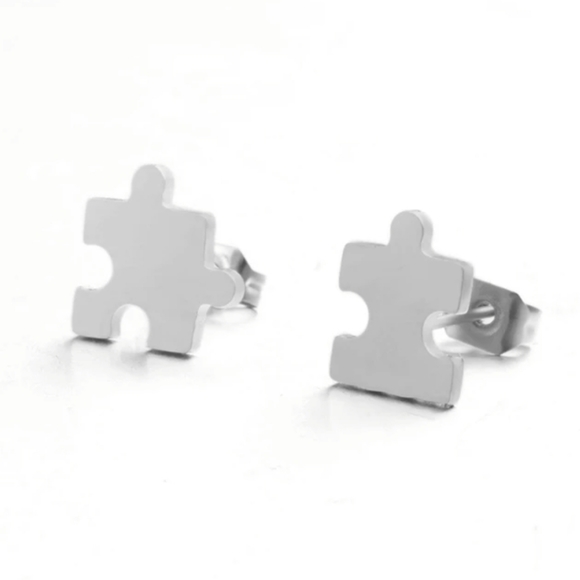 Puzzle Piece Earrings - Picture 1 of 3